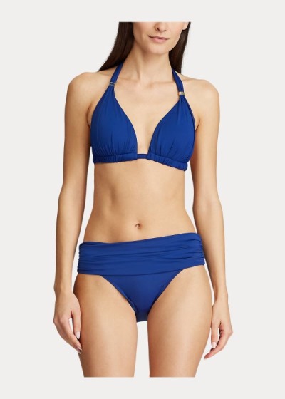 Top Bikini Ralph Lauren Mujer Azules - Halter - MJQDY9508